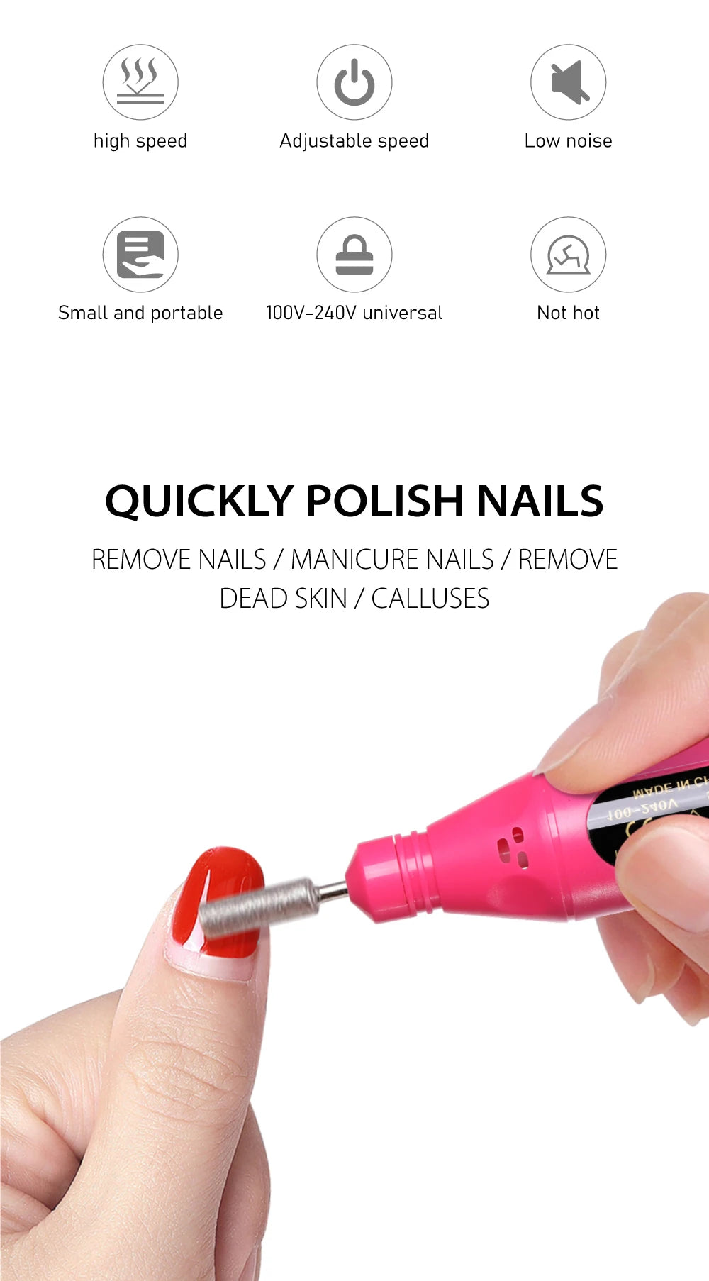 LINMANDA 6 In 1 Electric Nail Drills Kit Remove Polisher Manicure Portable Nail File Nail Drill Equipment Pen Tools Machine