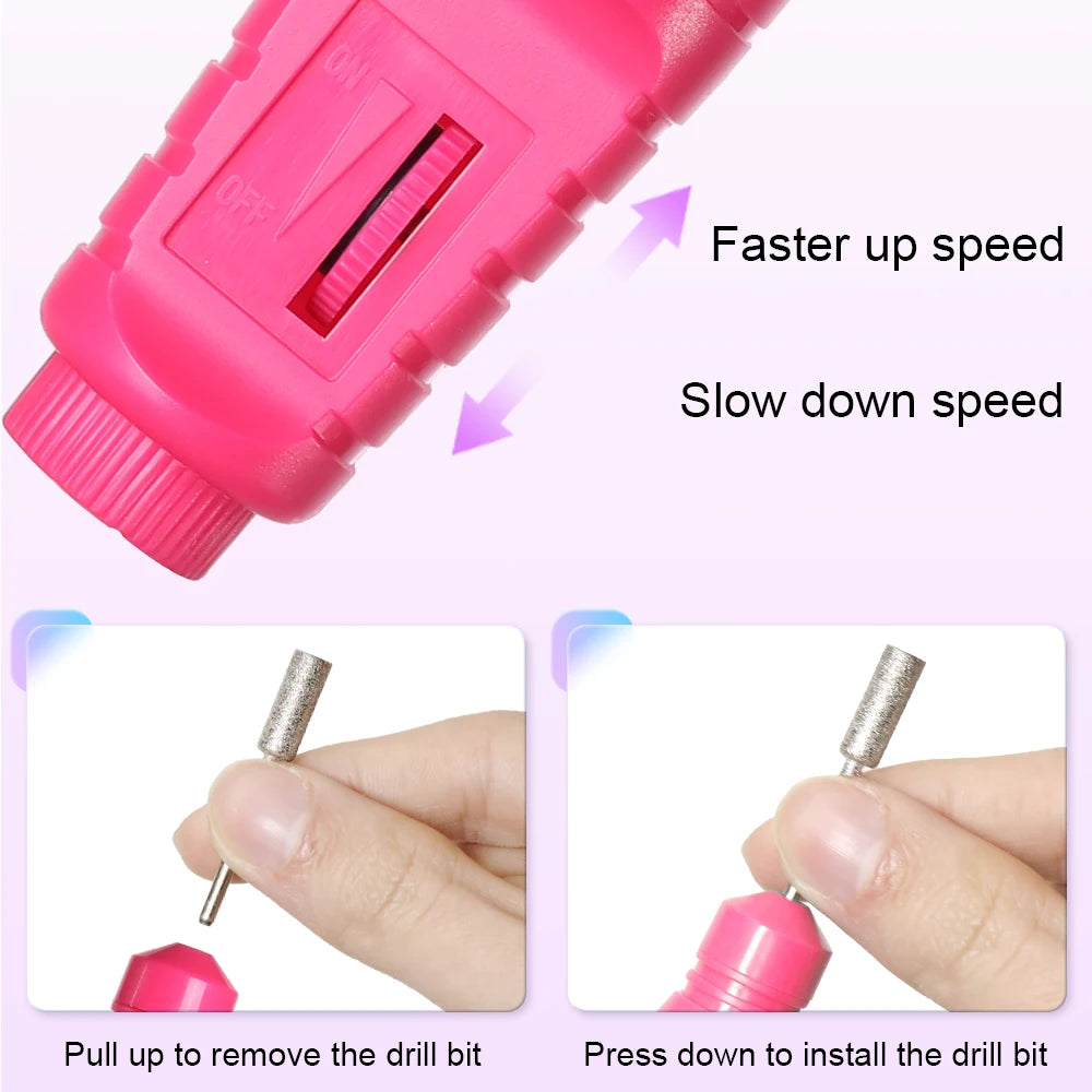 LINMANDA 6 In 1 Electric Nail Drills Kit Remove Polisher Manicure Portable Nail File Nail Drill Equipment Pen Tools Machine