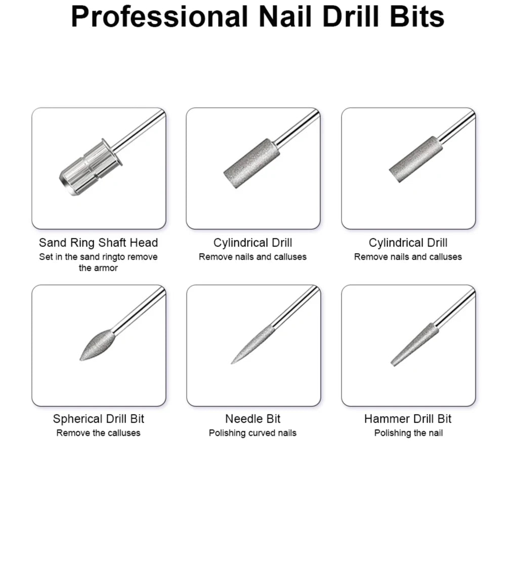 LINMANDA 6 In 1 Electric Nail Drills Kit Remove Polisher Manicure Portable Nail File Nail Drill Equipment Pen Tools Machine