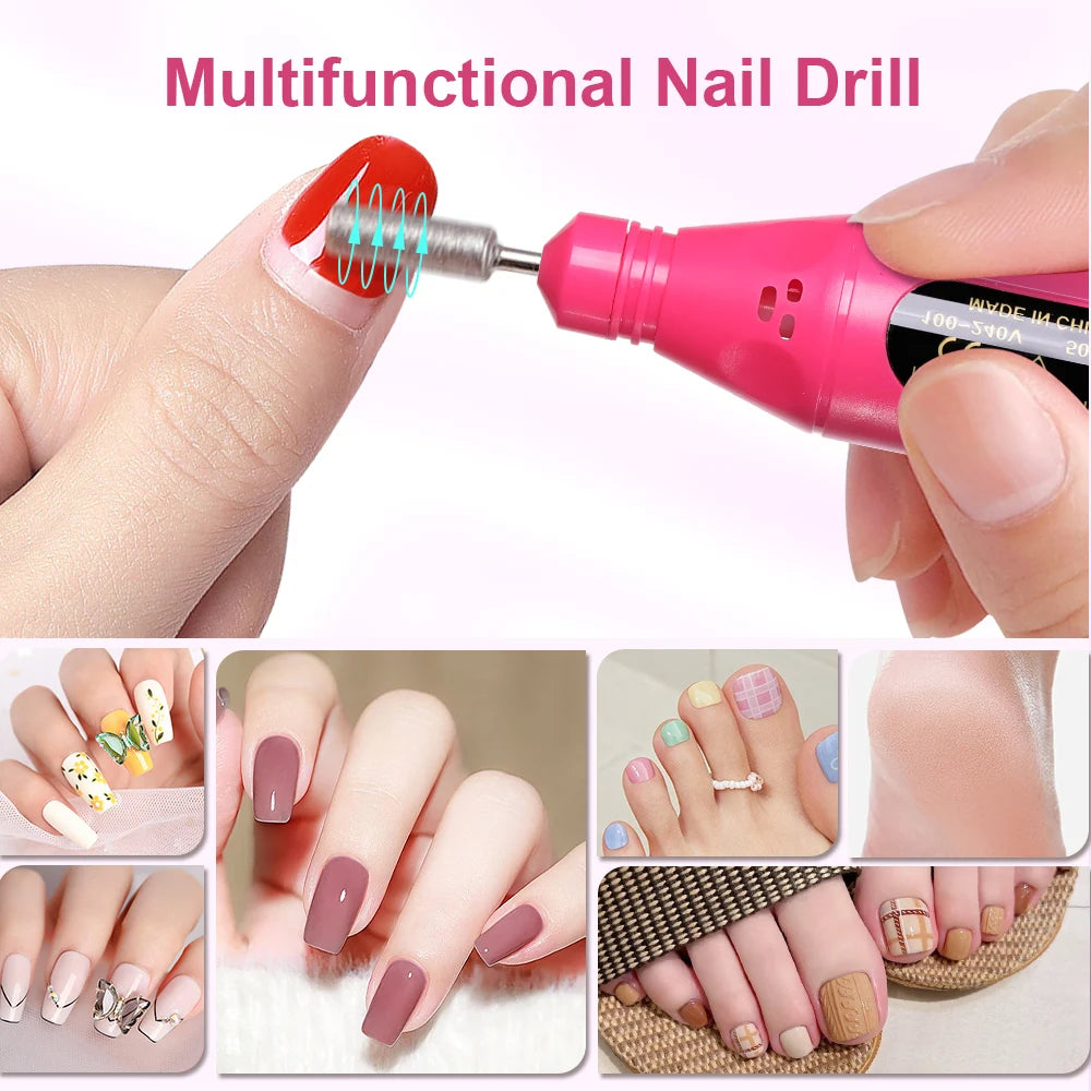 LINMANDA 6 In 1 Electric Nail Drills Kit Remove Polisher Manicure Portable Nail File Nail Drill Equipment Pen Tools Machine
