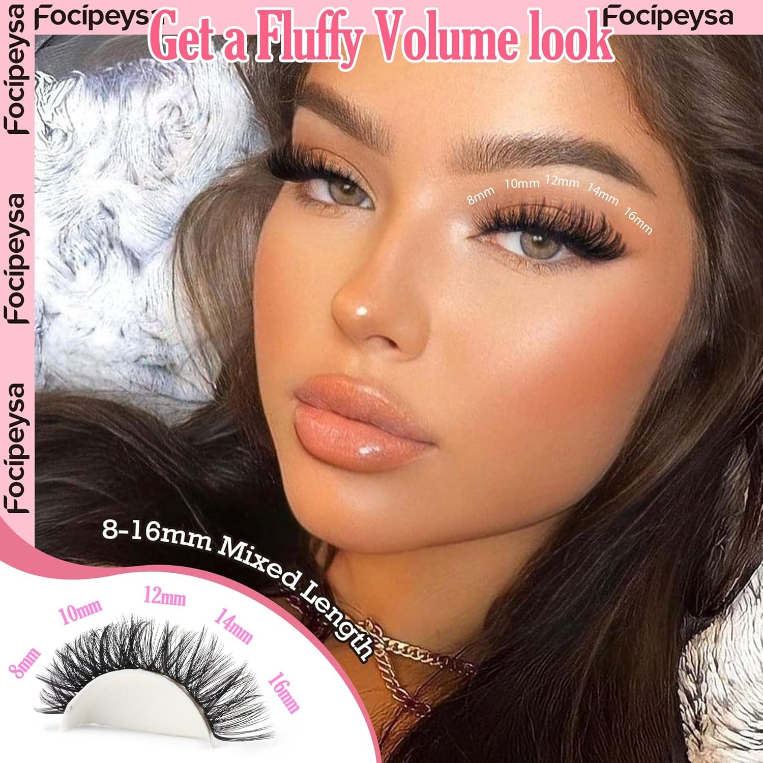 Volume Lash Extension Mink Thick Cluster Eyelash Extensions 10-18Mm Lash Clusters Individual Lash Extensions DIY Clusters Lashes Extension at Home by  (300Pcs-70P+80P+90P 10-18Mm)