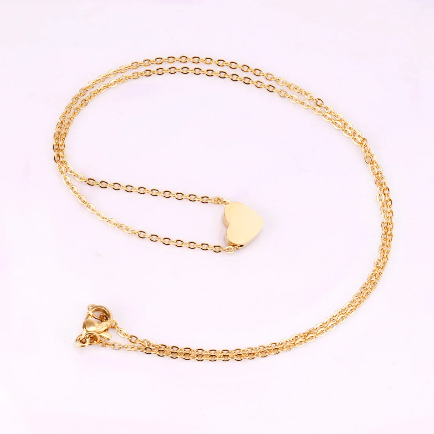 LUXUKISSKIDS Fashion Simple Heart Pendant Necklace for You Small Love Shape Stainless Steel Black Hearts Clavicle Choker Jewelry