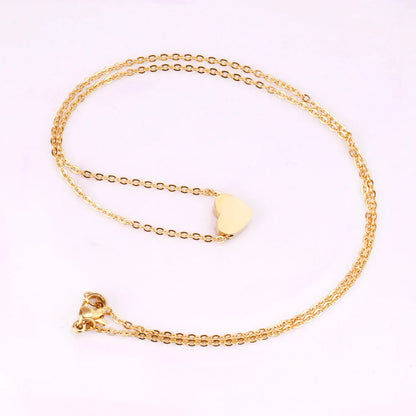 LUXUKISSKIDS Fashion Simple Heart Pendant Necklace for You Small Love Shape Stainless Steel Black Hearts Clavicle Choker Jewelry