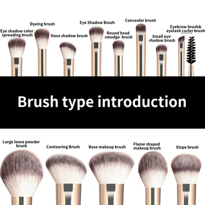 13PCS Makeup Brush Set Foundation Concealer Powder Eyeshadow Blush Brush Kabuki Blending Cosmetic Beauty Tool for Face