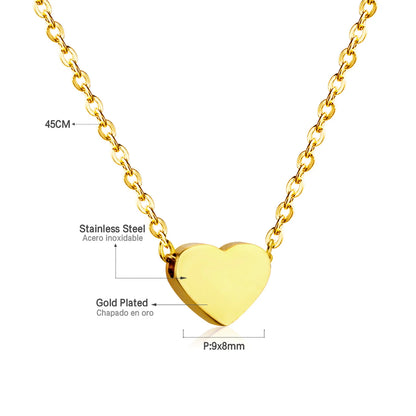 LUXUKISSKIDS Fashion Simple Heart Pendant Necklace for You Small Love Shape Stainless Steel Black Hearts Clavicle Choker Jewelry