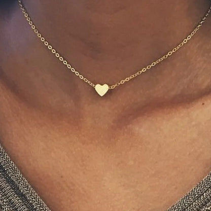 LUXUKISSKIDS Fashion Simple Heart Pendant Necklace for You Small Love Shape Stainless Steel Black Hearts Clavicle Choker Jewelry