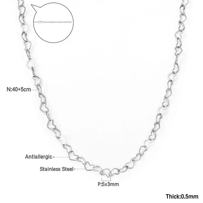 LUXUKISSKIDS Fashion Simple Heart Pendant Necklace for You Small Love Shape Stainless Steel Black Hearts Clavicle Choker Jewelry